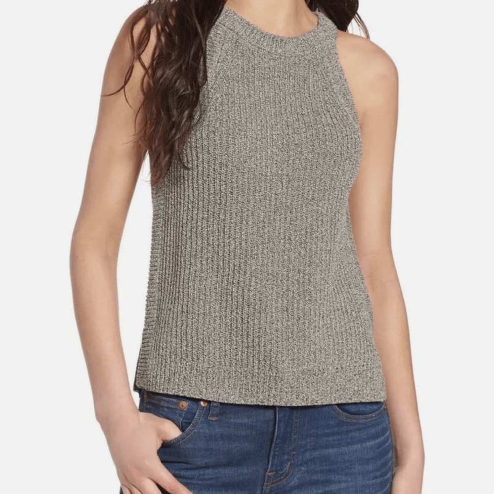 Madewell Valley Ribbed Knit Sweater Tank | Gray | Size S